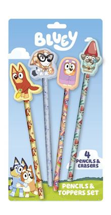 Bluey - Characters 2 - 4 Pencil & Topper Set  - Independent Retail Only