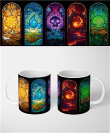 Magic The Gathering - Stained Glass - White Mug