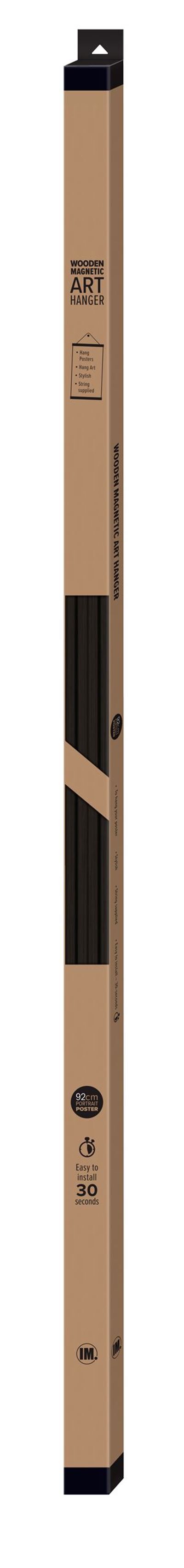Wooden Hanger 92cm - Black Boxed - Fits Regular Poster 61 x 91.5 Landscape